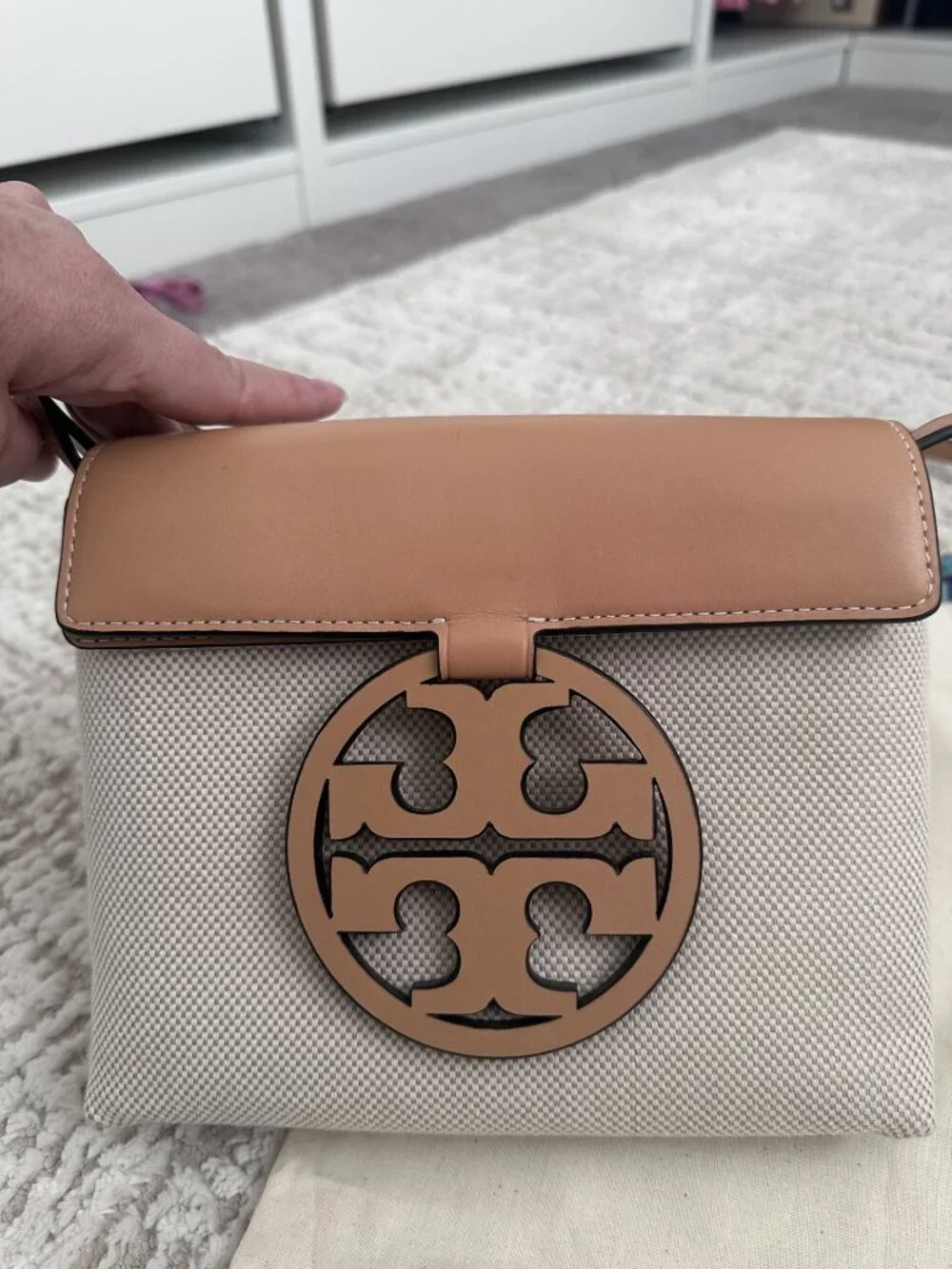 Tory Burch Miller Canvas & Leather crossbody bag
